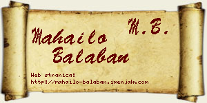 Mahailo Balaban vizit kartica